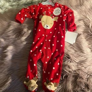 Carters Reindeer fleece onesie size 0-3 months